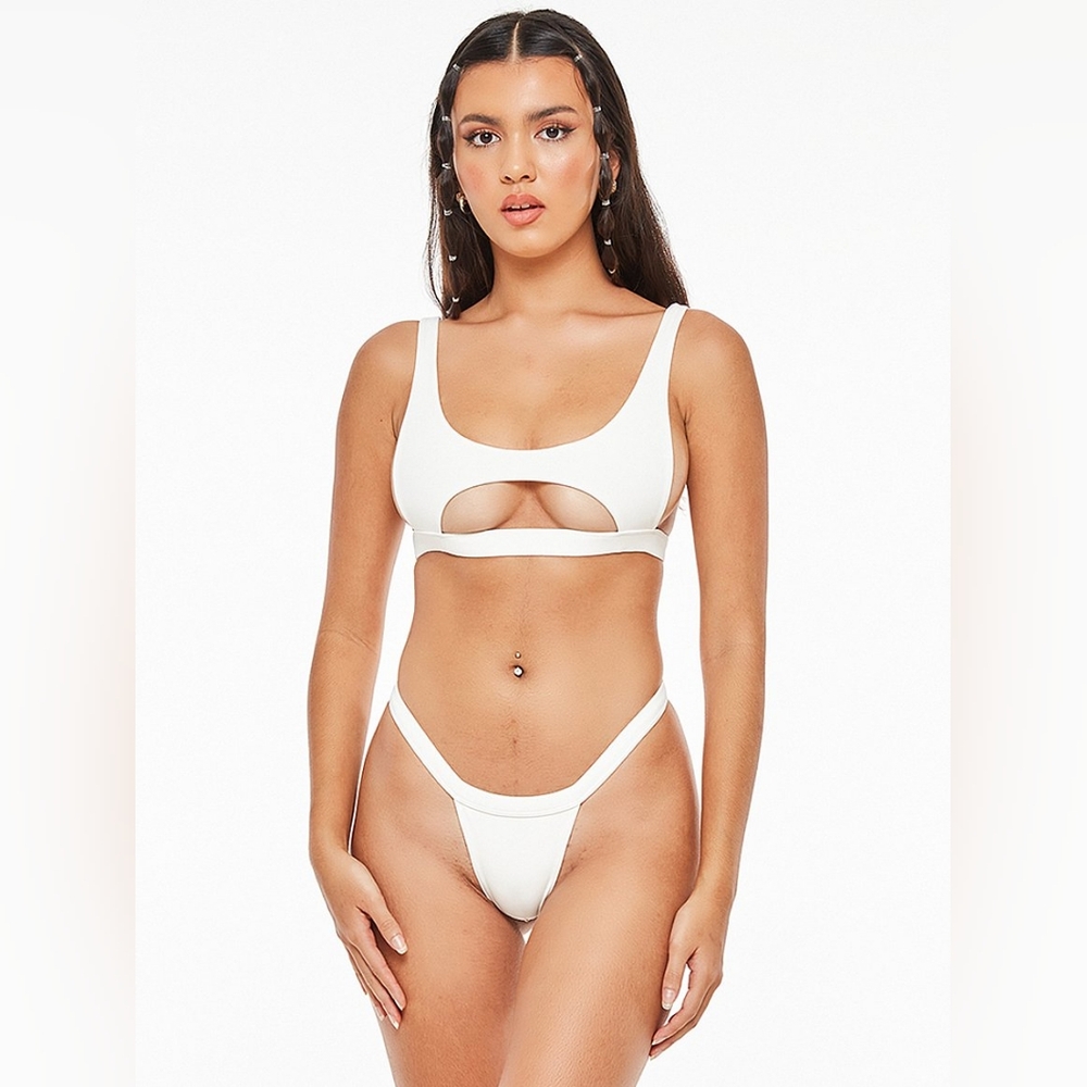 Victoria's Secret Catalog INDAH  IVORY DALENA PEEK A BOO CUTOUT BIKINI TOP